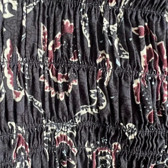 Madewell Navy Paisley V-Neck Long Sleeve Maxi Dress - Picture 7 of 9